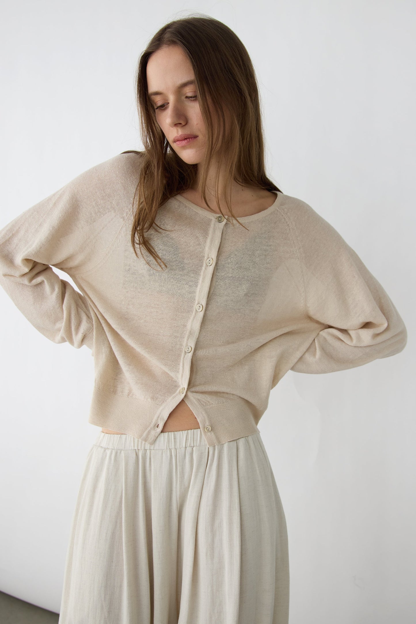 LINEN BLEND CARDIGAN