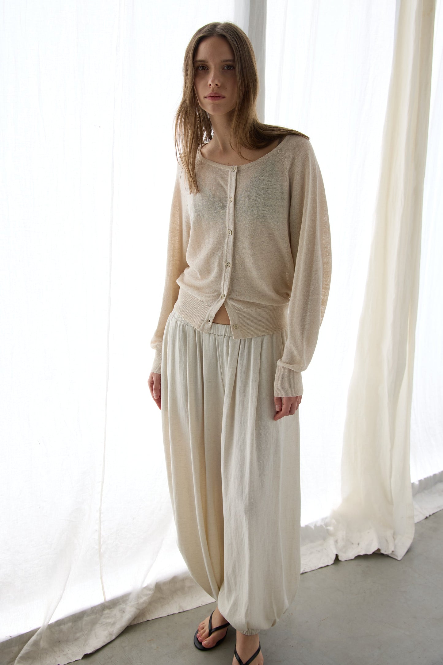 LINEN BLEND CARDIGAN