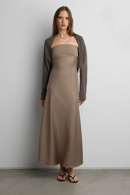 DRAPED RIBBED KNIT BOLERO