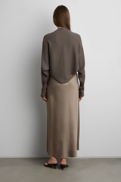 DRAPED RIBBED KNIT BOLERO