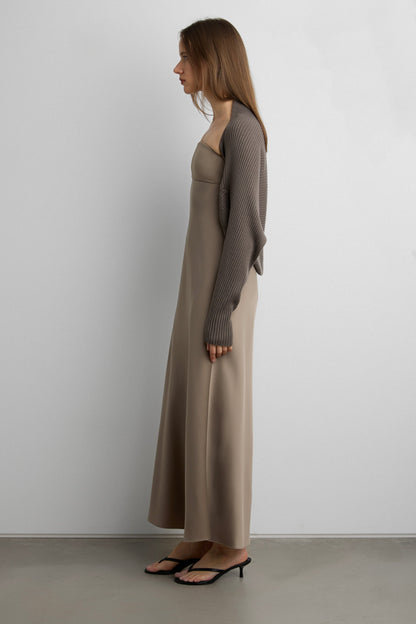DRAPED RIBBED KNIT BOLERO
