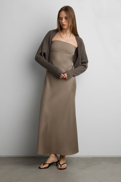 DRAPED RIBBED KNIT BOLERO