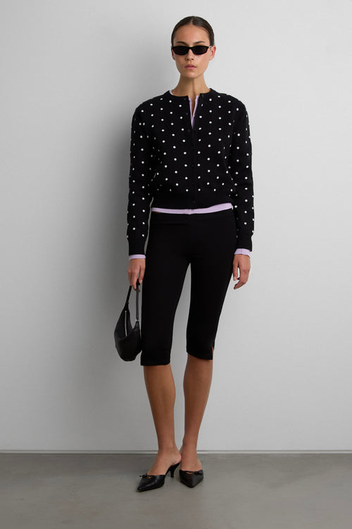 POLKA DOT BUTTON UP CARDIGAN