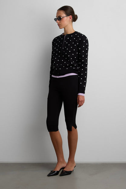 POLKA DOT BUTTON UP CARDIGAN