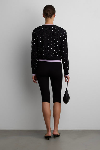 POLKA DOT BUTTON UP CARDIGAN