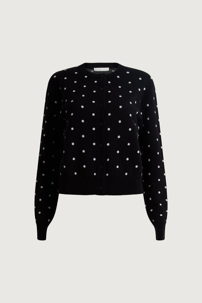 POLKA DOT BUTTON UP CARDIGAN