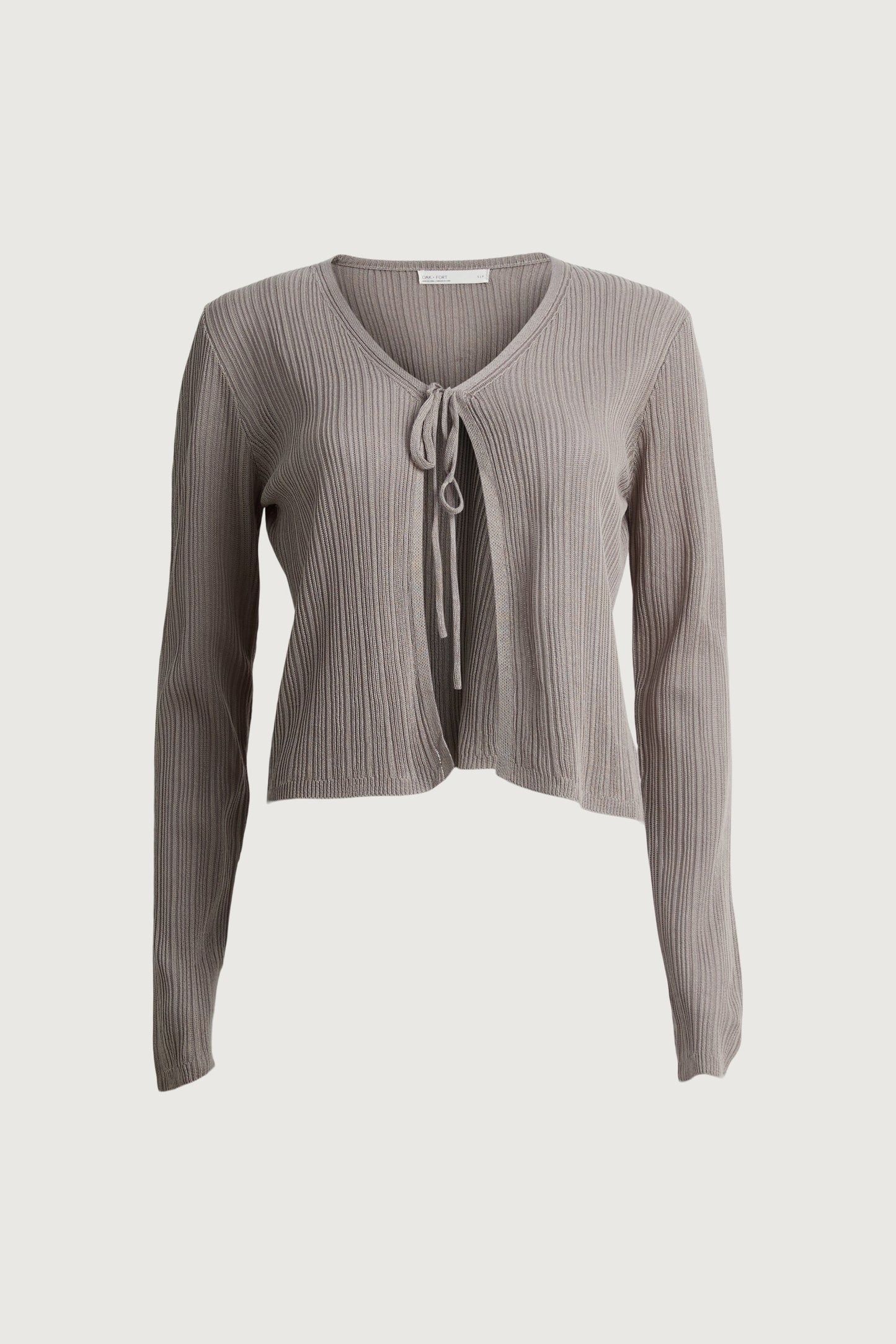 SHEER CARDIGAN WITH TIE FRONT