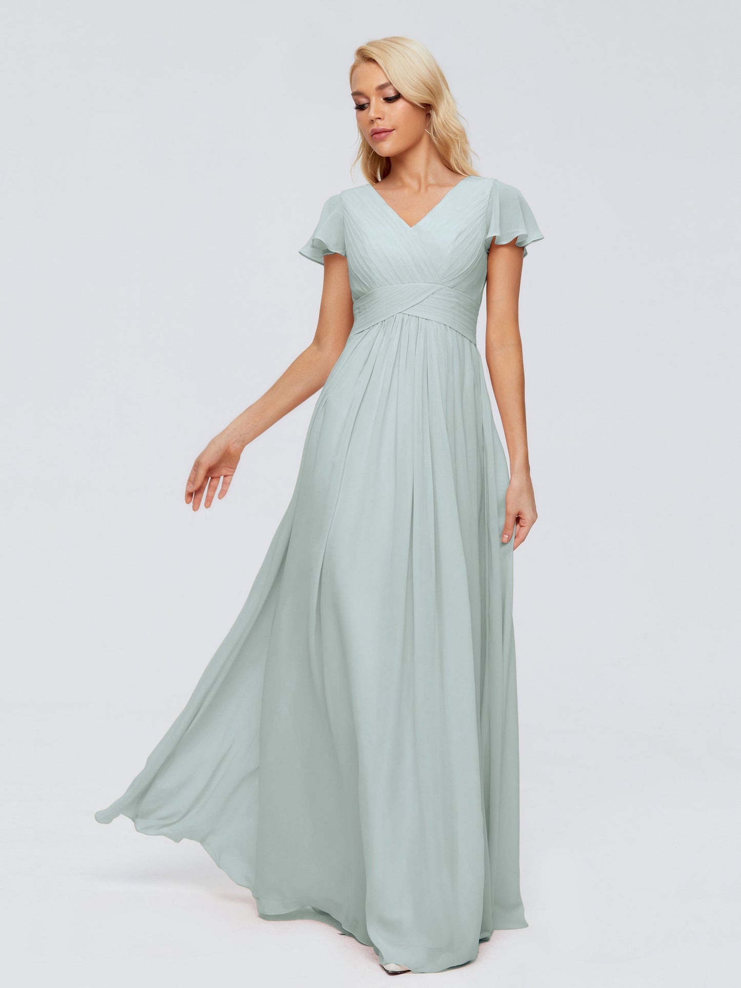 Charlie A-line V Neck Chiffon Bridesmaid Dresses