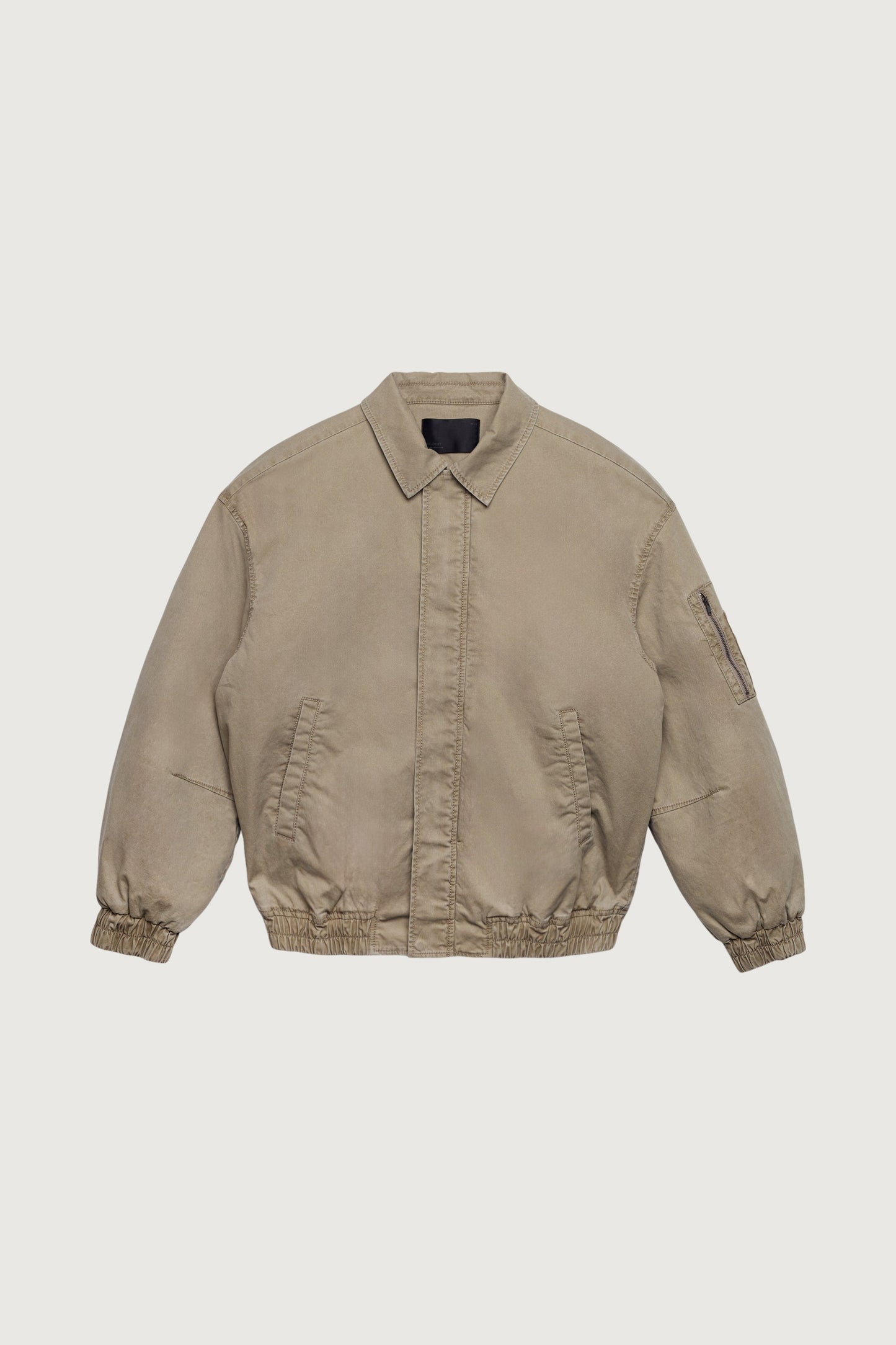 WASHED EFFECT COTTON UTILITY BOMBER JACKET