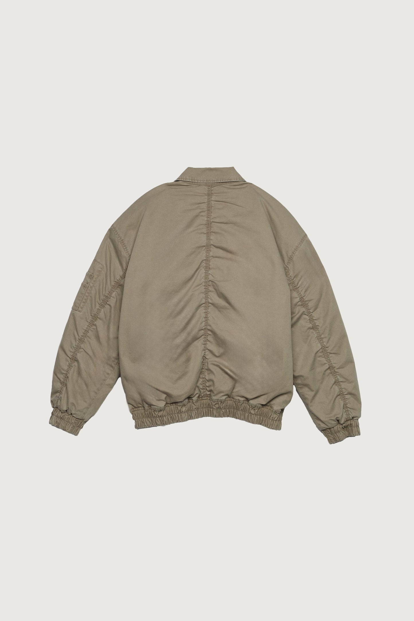 WASHED EFFECT COTTON UTILITY BOMBER JACKET