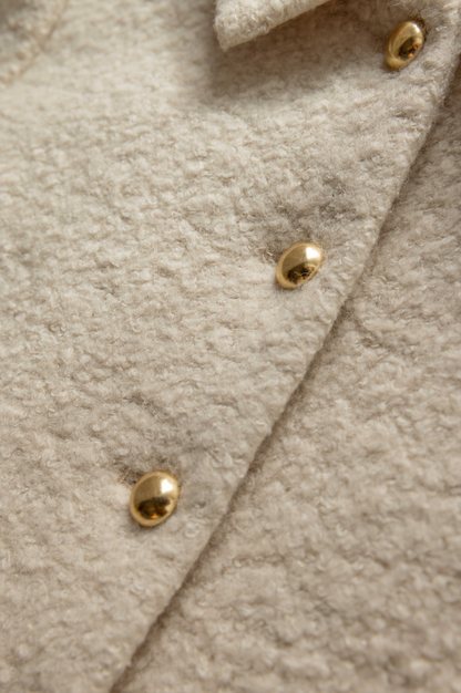 BOUCLE WOOL BLEND COLLARED JACKET