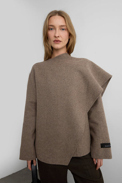 WOOL CASHMERE SCARF COAT