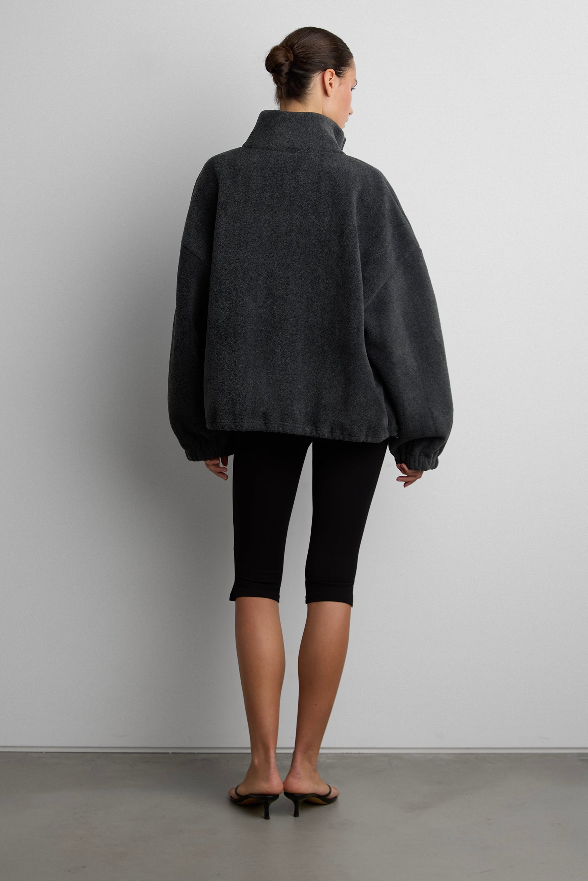 OVERSIZED FUNNEL NECK FLEECE JACKET