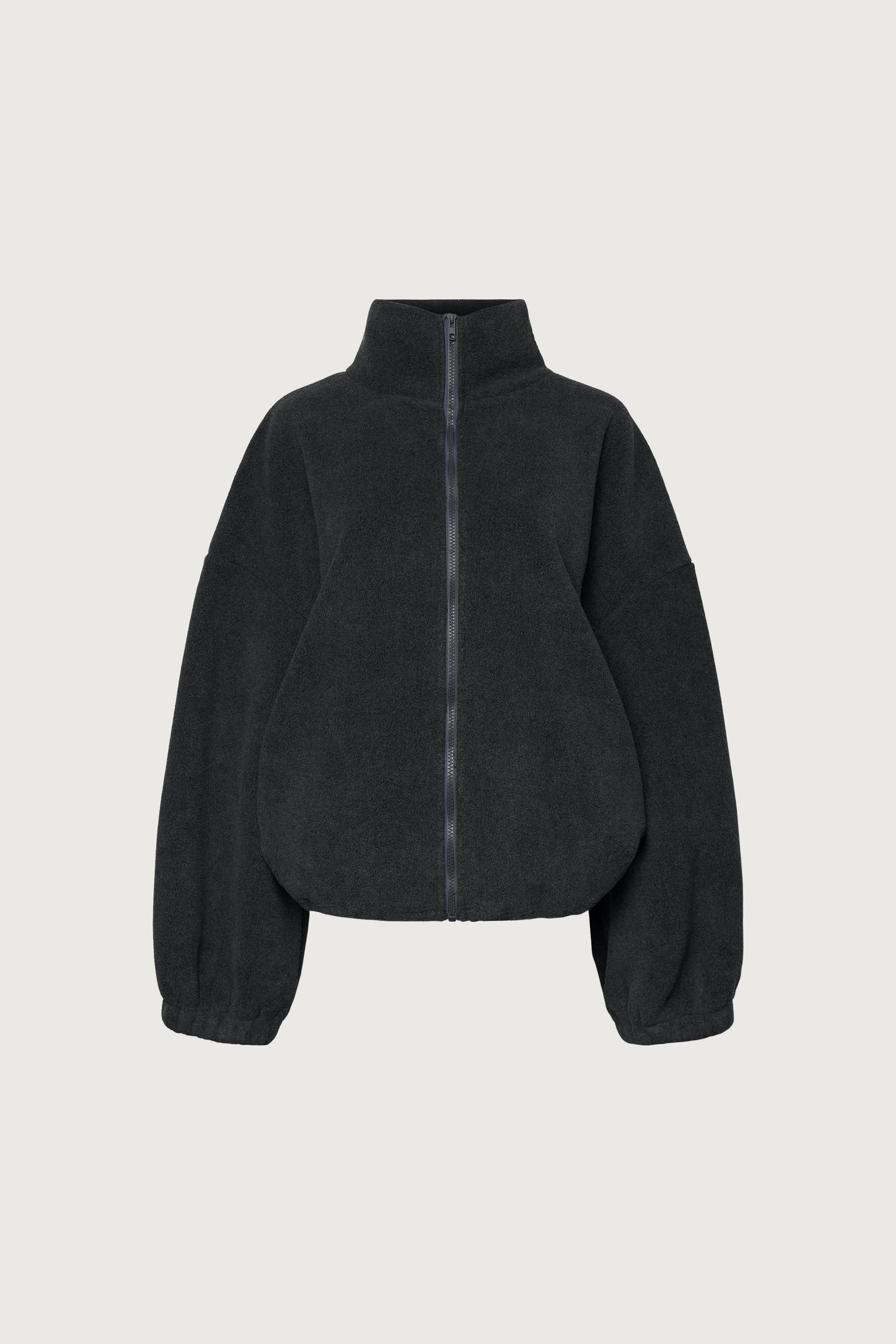 OVERSIZED FUNNEL NECK FLEECE JACKET
