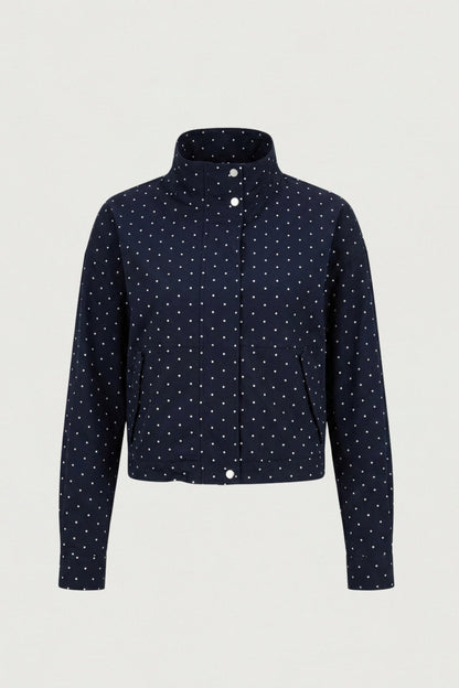 POLKA DOT FUNNEL NECK JACKET