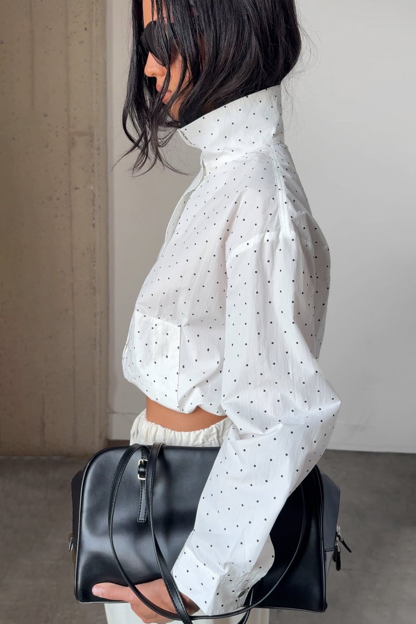 POLKA DOT FUNNEL NECK JACKET