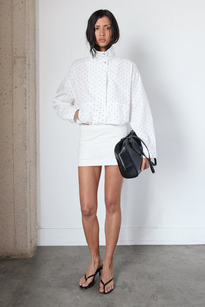 POLKA DOT FUNNEL NECK JACKET