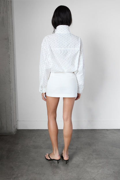 POLKA DOT FUNNEL NECK JACKET