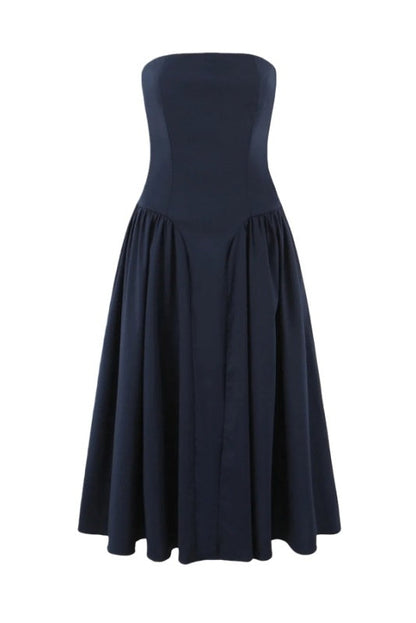 Pink Strapless A-line Maxi Dress