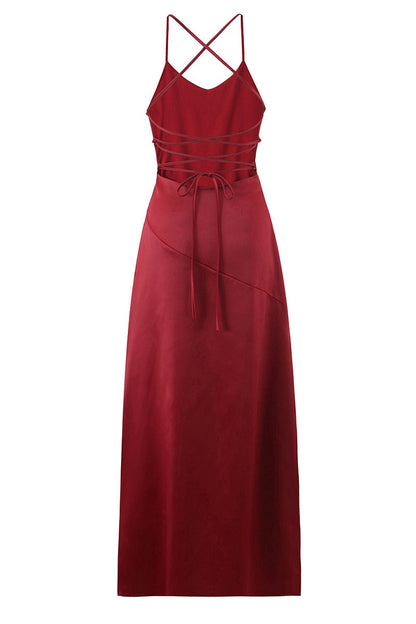 Pink Straps Frill Long Maxi Dress