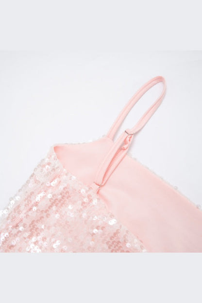 Pink Straps Fitted Ruched Long Dress