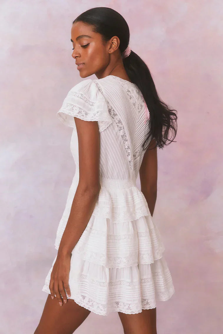 Binselle Flutter Sleeve Mini Dress