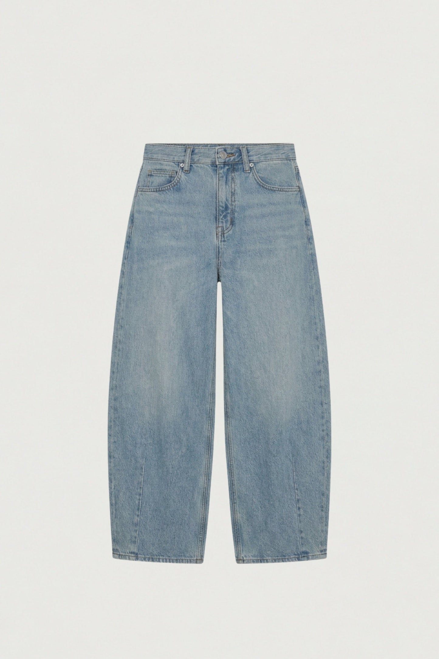 MID-RISE DARTED BARREL LEG JEAN