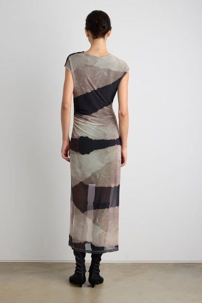 SLEEVELESS MESH MAXI DRESS