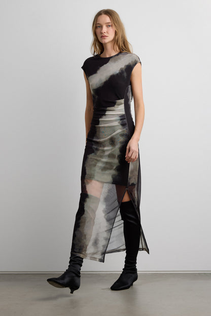 SLEEVELESS MESH MAXI DRESS