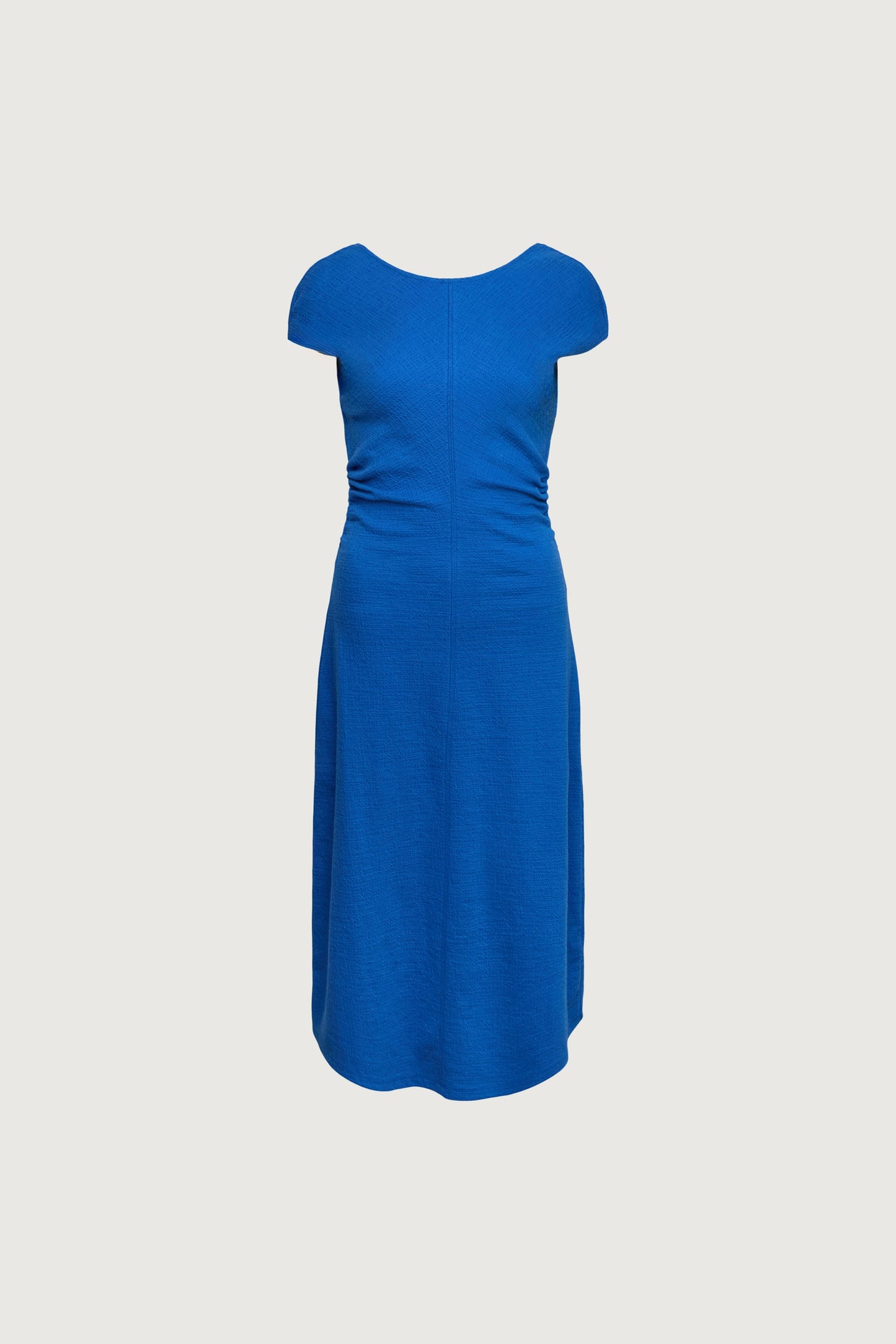 SLEEVELESS RUCHED WAIST MIDI DRESS