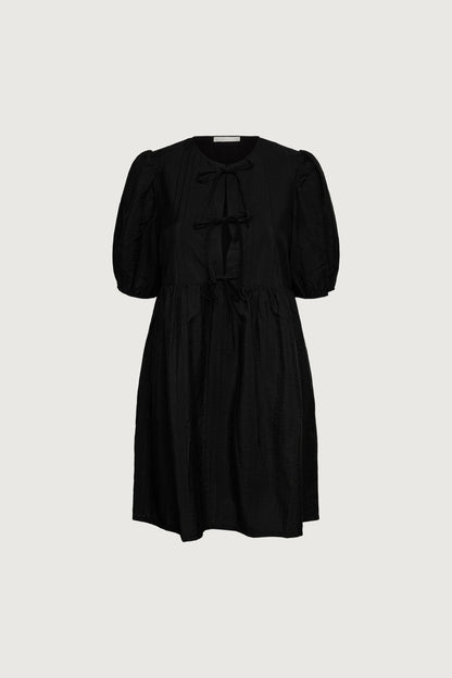 TIE-FRONT BABYDOLL MINI DRESS