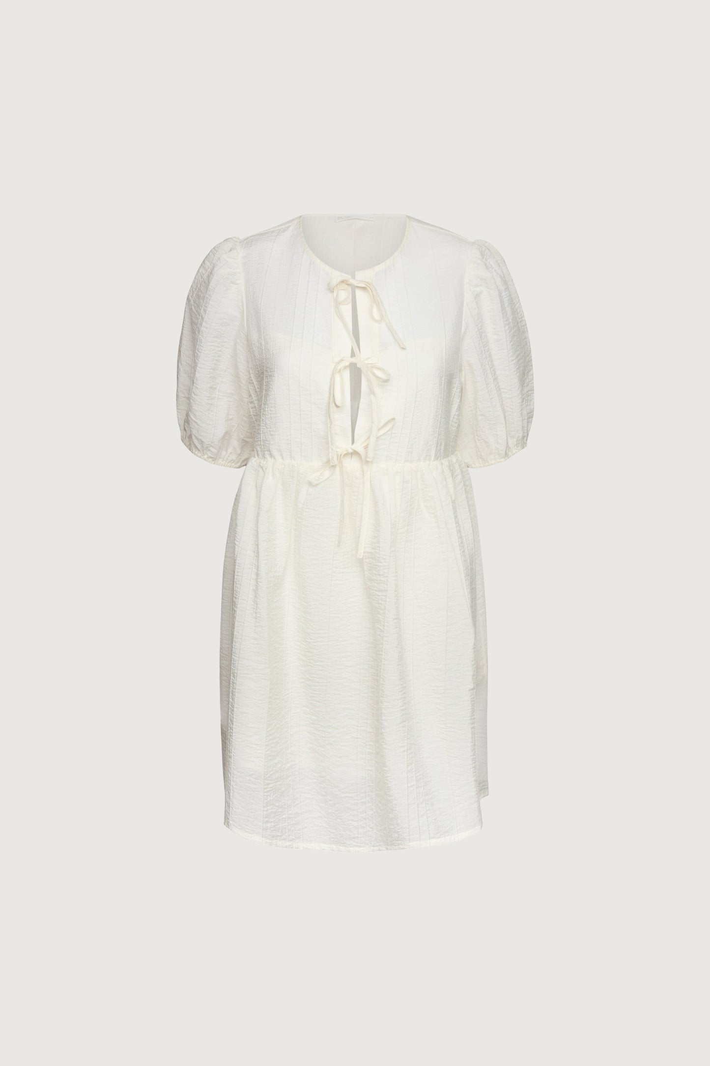 TIE-FRONT BABYDOLL MINI DRESS