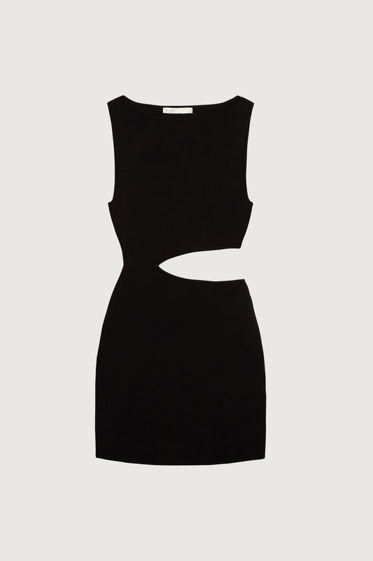ONE SHOULDER KNIT MINI DRESS WITH CUTOUT