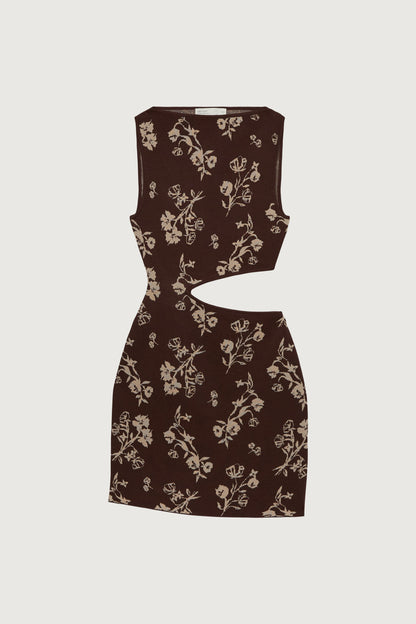 ONE SHOULDER KNIT MINI DRESS WITH CUTOUT