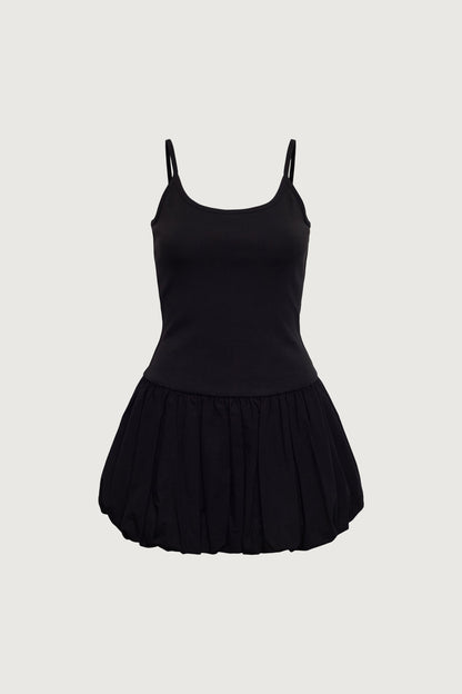 DROP WAIST BUBBLE HEM MINI DRESS