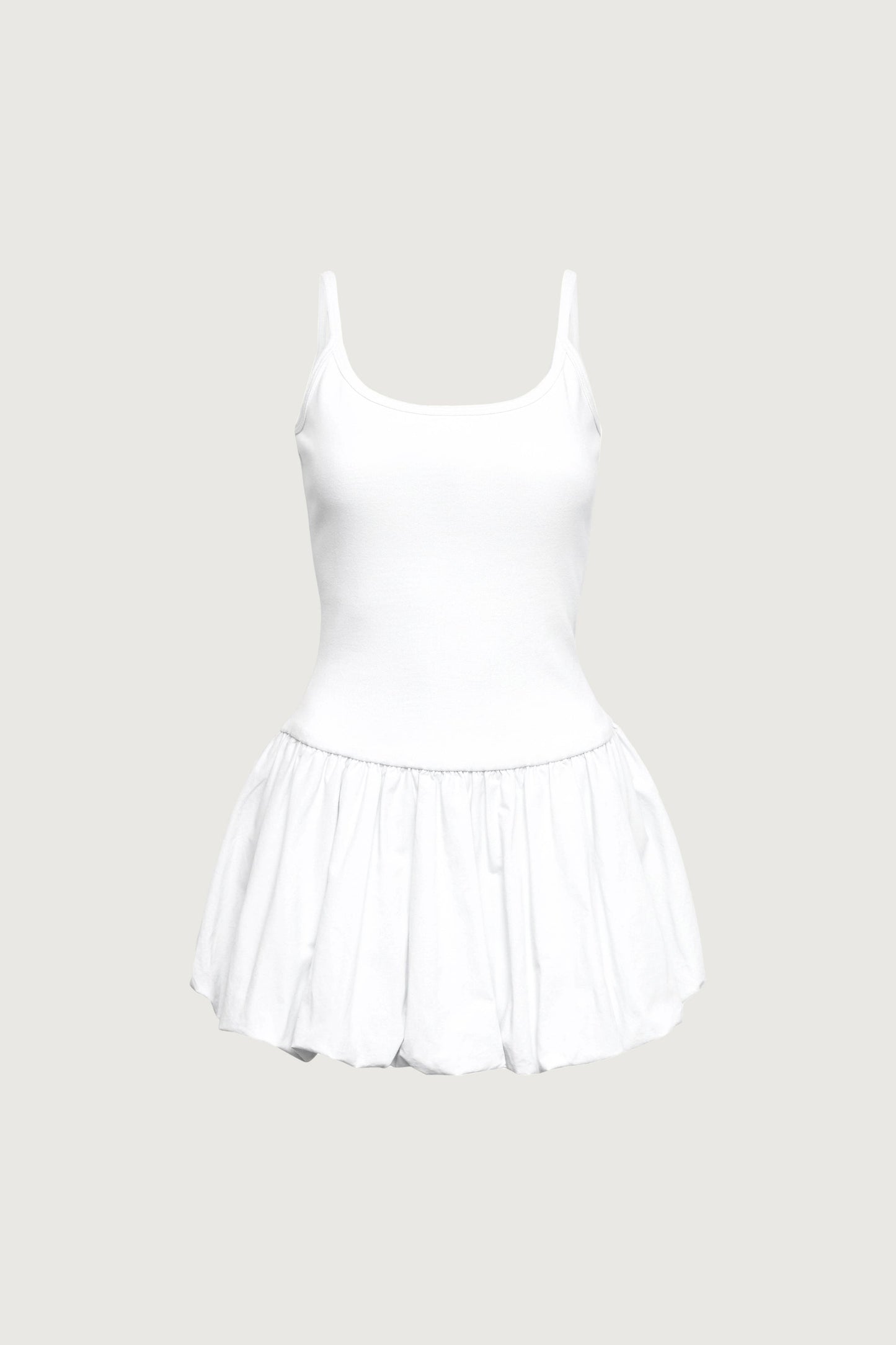 DROP WAIST BUBBLE HEM MINI DRESS