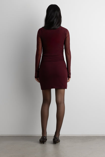 RUCHED WAIST SQUARE NECK MINI DRESS