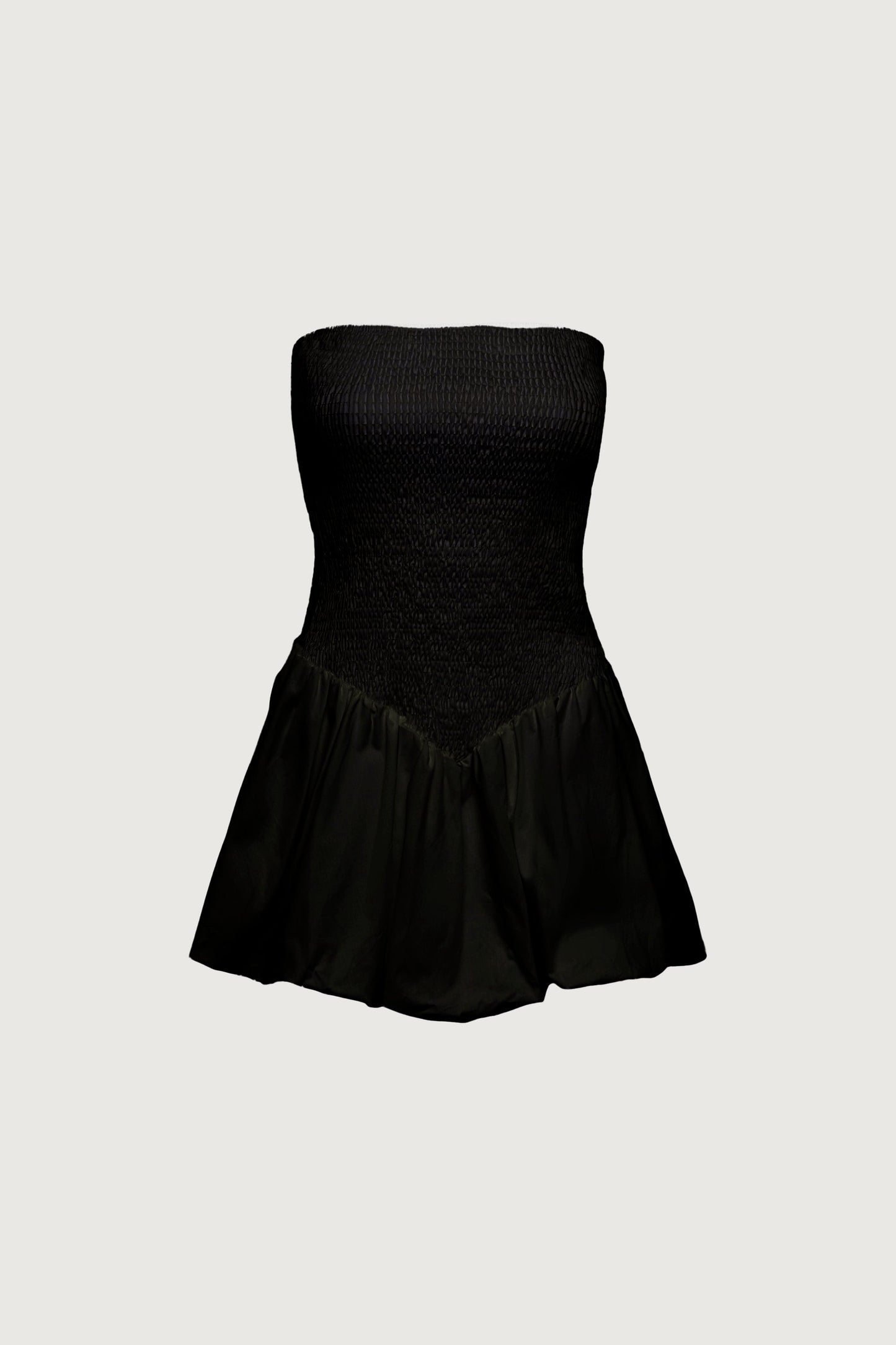 SMOCKED TUBE MINI DRESS