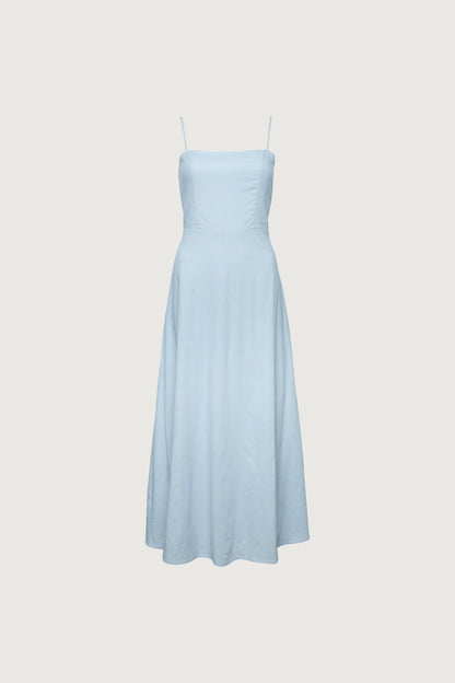LINEN BLEND MIDI DRESS
