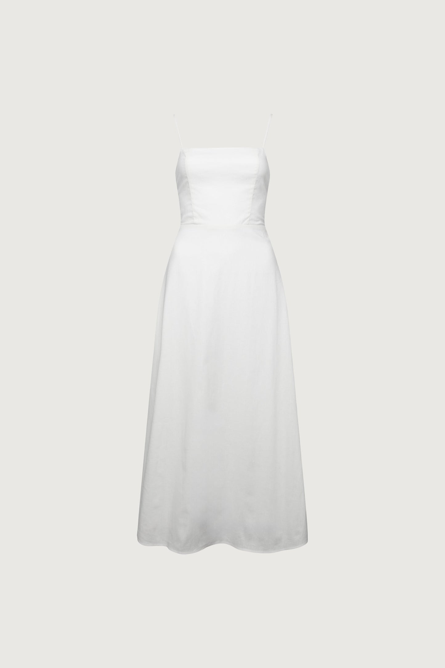 LINEN BLEND MIDI DRESS