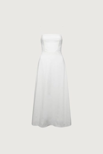 LINEN BLEND MIDI DRESS