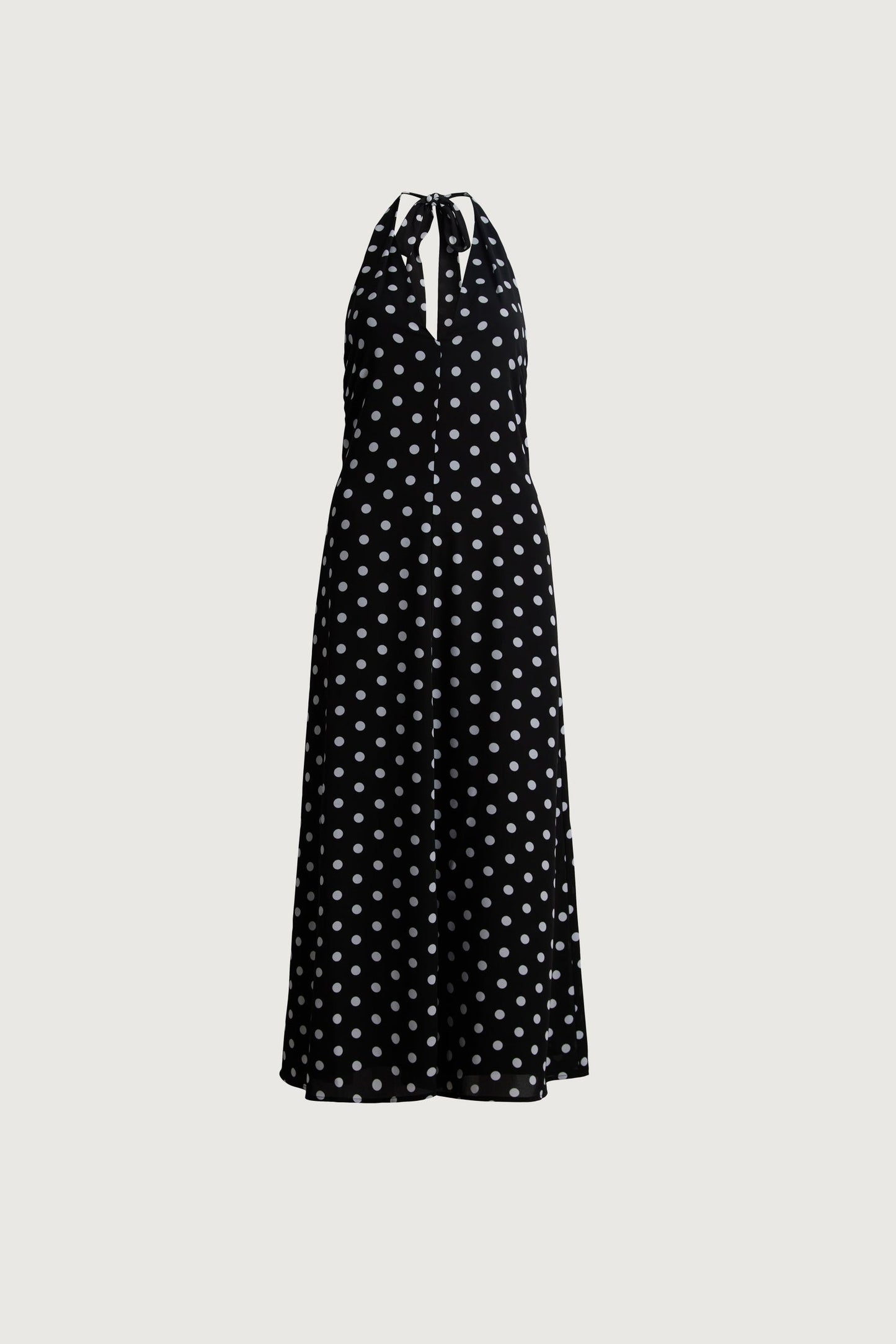 POLKA DOT V-NECK MAXI DRESS