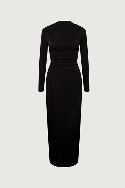 RUCHED WAIST MAXI JERSEY DRESS