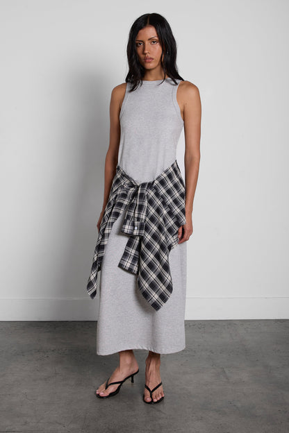 RIBBED COLUMN TANK MAXI DRESS