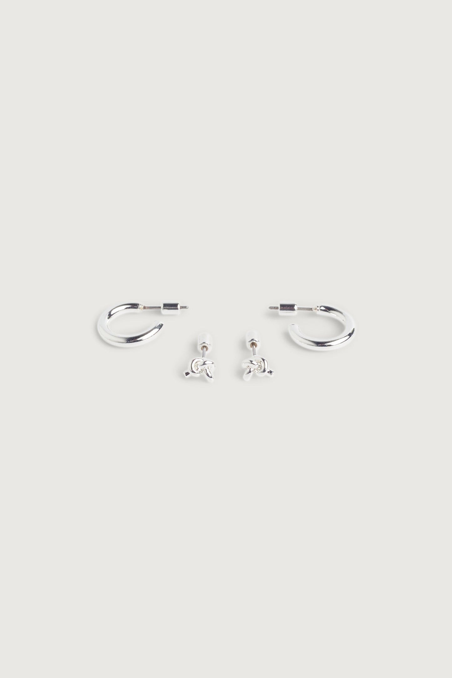 HOOP AND KNOT STUD EARRING SET