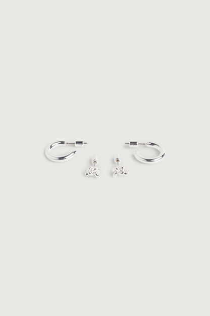 HOOP AND KNOT STUD EARRING SET
