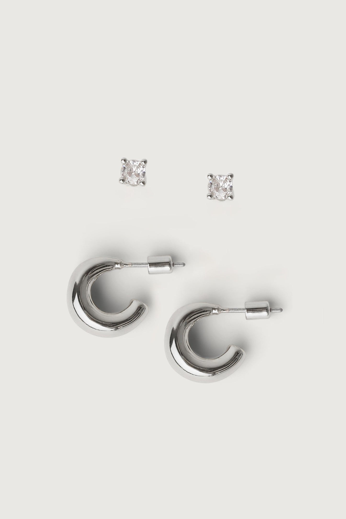 CRESCENT STUD EARRING SET