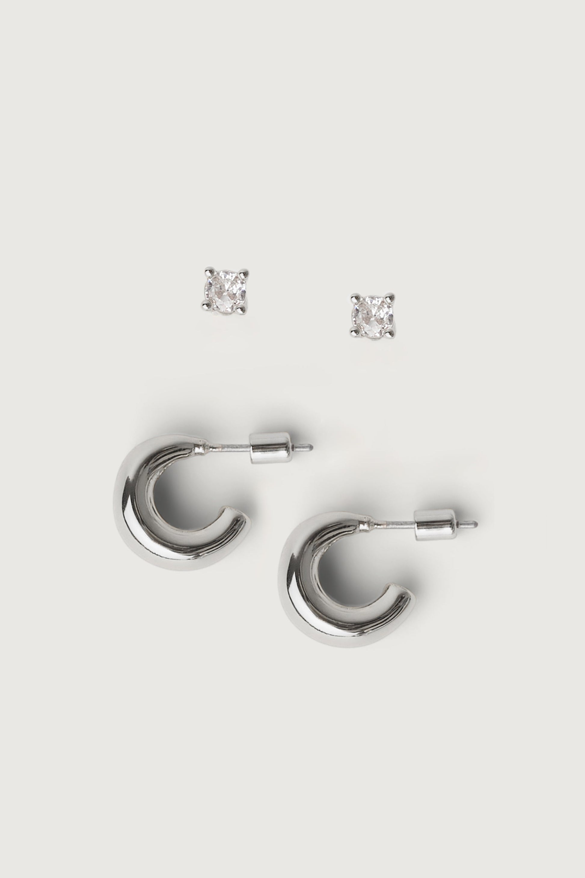 CRESCENT STUD EARRING SET