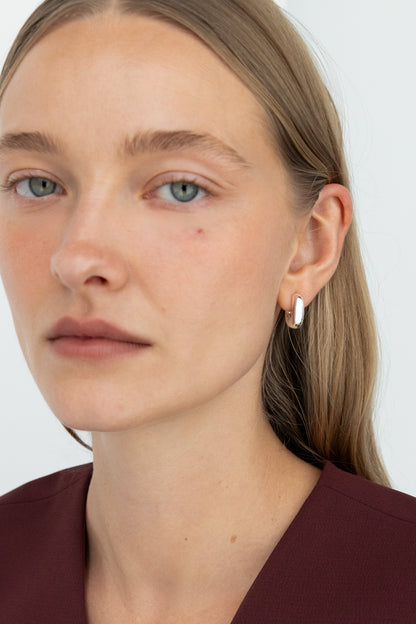 CHUBBY SQUARE SHAPED HUGGIE HOOPS
