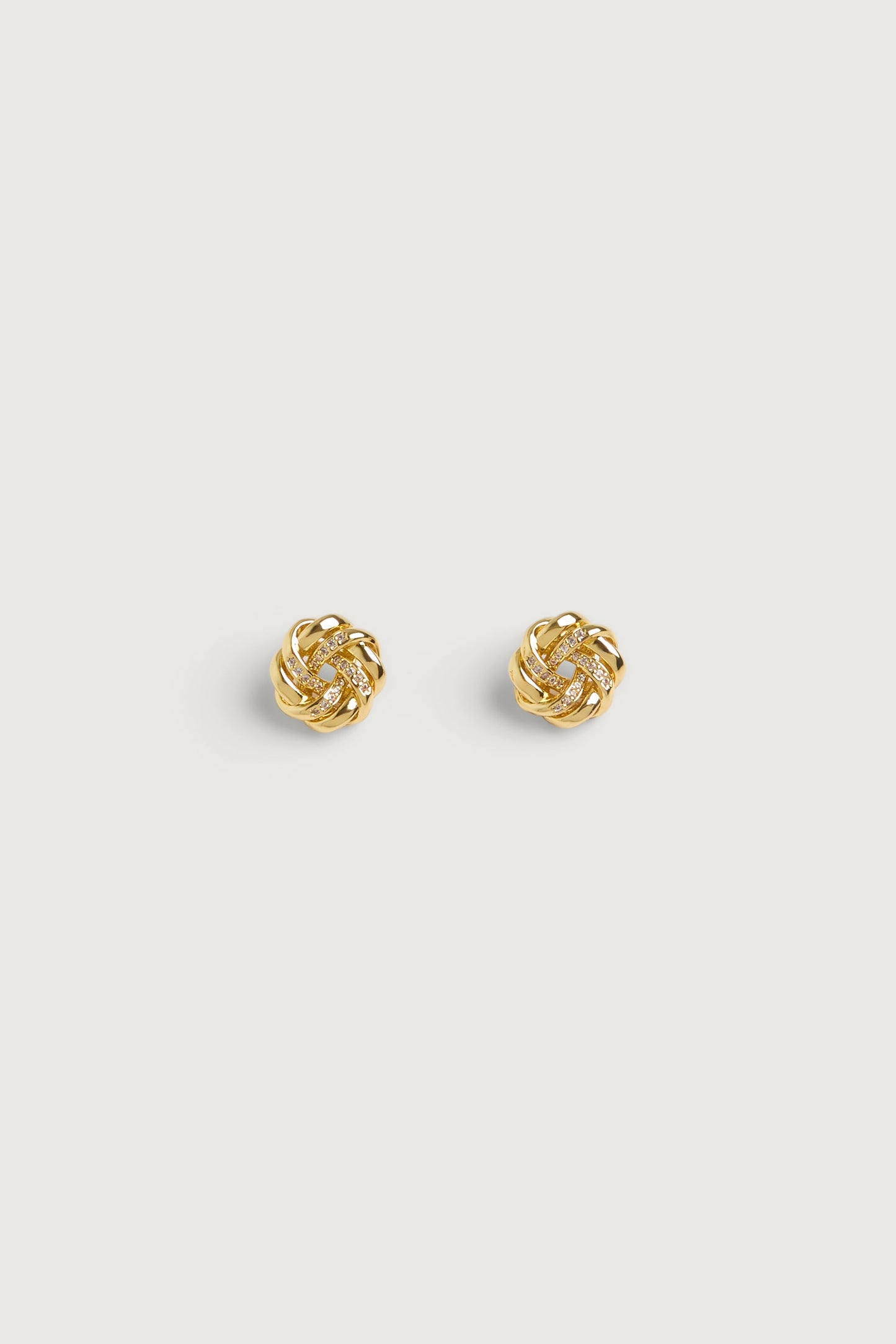 KNOTTED ZIRCONIA STUD EARRINGS